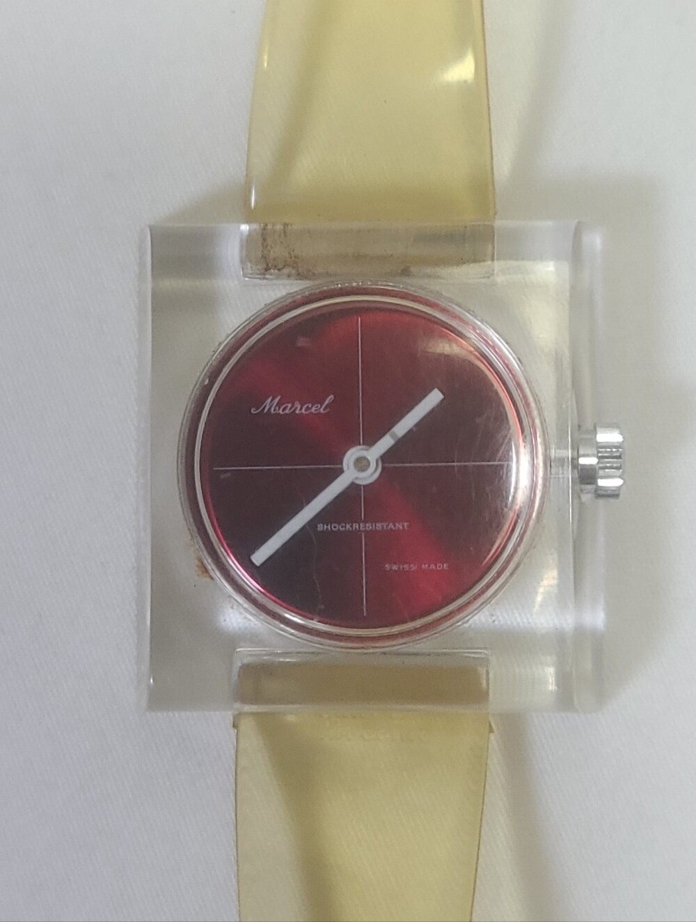 Marcel Vintage Women's Shock Resistant Swiss Made Lucite Acrylic Watch